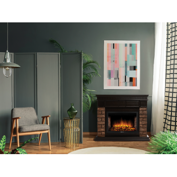 Портал Firelight Bricks Wood 30 камень темный, шпон венге-4