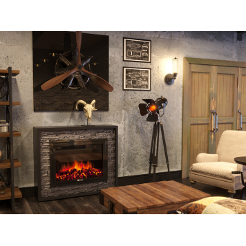 Портал Firelight Loft 30 камень черный, черная эмаль-4