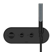 Bossini Apice Смеситель термостатический, на 2 выхода, с ручной душем и шлангом Cromolux 150см, цвет: черный матовый. Z00523.073