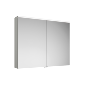 BURGBAD Eqio Зеркальный шкаф 100х80х17см, 2 зерк двери, стекл полки, LED, цвет F3437 капучино. SPGT100F3437