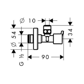 Hansgrohe Angle Valve S Угловой переходник цвет: хром. 13901000-1