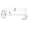 Duravit Shower Кронштейн для верхнего душа 41см., настенный, цвет: чёрный матовый. UV0670028046