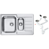 Alv 1089614 Line Maxim 70 Мойка I обор, 1½ чаши, 0,8 мм, SAT, 3½, 795х500х190 мм+сиф 1130555, шк 600 1089614