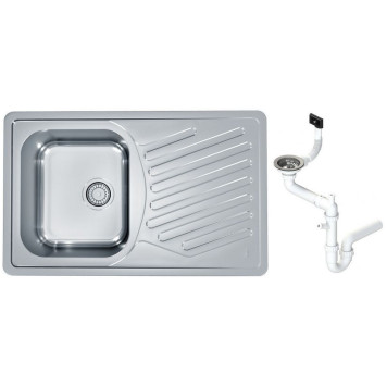 Alv 1126348 Elegant 30 Мойка I оборачиваемая, 1 чаша 0,7 мм, SAT 3½, 810х510х190 мм+сифон, шк 450 1126348