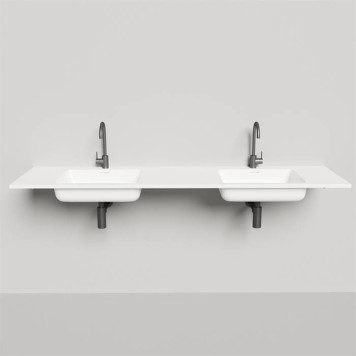 Salini Onda Раковина 180x50см, c 1 отв., c переливом, материал: S-Stone, цвет: белый матовый. 1402202M с 1 отв.