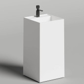 Salini Armonia Square Top Раковина напольная 45х45х90см, слив в пол, выпуск D 503, сифон, декоративная накл. , мат-л: S-Sence, цвет: белый глянцевый. 130511TG слив в пол