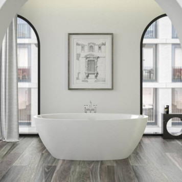 KNIEF Loom XS Ванна отдельностоящая 170x85x60см без слива-перелива, c комплектом крепления к полу, цвет: белый. 0100-091-06S WM, 0100-258-06S white matt