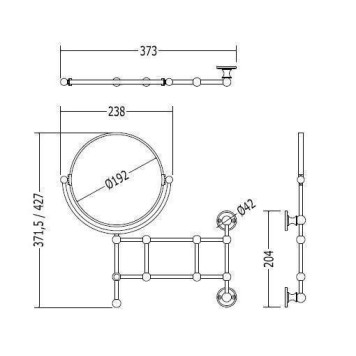 Devon Devon First Class Косметическое зеркало поворотное с 2х кратным увеличением с одной стороны, подвесной, цвет: бронза-1
