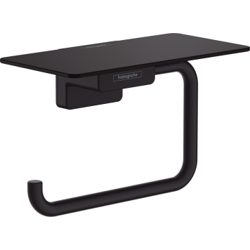 41772670 HG AddStoris бумагодержатель с полкой матовый черный 41772670