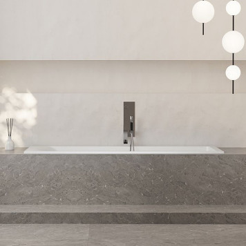 Salini Cascata Ванна встраиваемая, с прямоугольной чашей, 180x80x60см., регулируемые ножки, материал: S-Sense, цвет: белый.-4