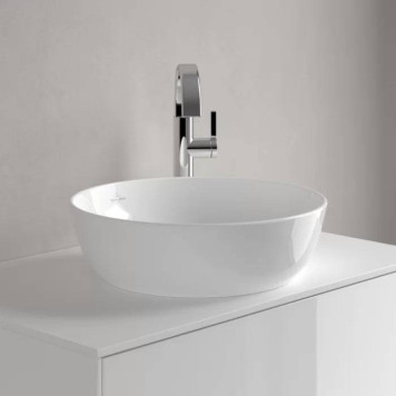 VilleroyBoch Artis Раковина 43х43х12.5см., накладная, без отв., без перелива, TitanCeram, цвет: альпийский белый. 41794301-6