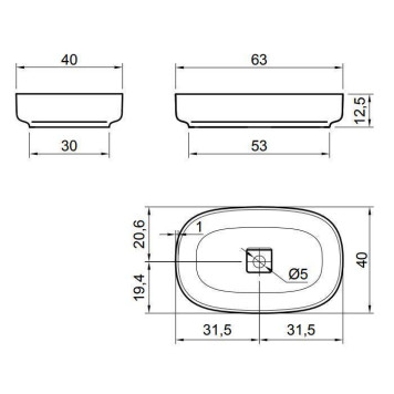 Antonio Lupi Bolo Раковина 63х40 см, без отв., накладная, цвет: белый-9