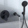 Duravit Wave Излив для ванны 20.2см., настенный, цвет: черный матовый. WA5240010046