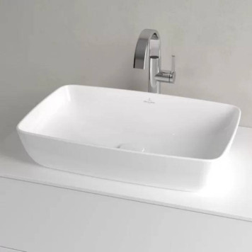 VilleroyBoch Artis Раковина 58х38.5х12.5см., накладная, без отв., без перелива, TitanCeram, цвет: альпийский белый. 41725801-10