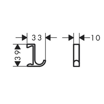 Hansgrohe WallStoris Крючок узкий, цвет: матовый черный. 27929670-1