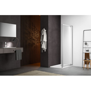 AQ ARI PI 10020CH Душевая дверь, распашная 1000x2000 профиль хром, стекло прозрачное AQ ARI PI 10020CH