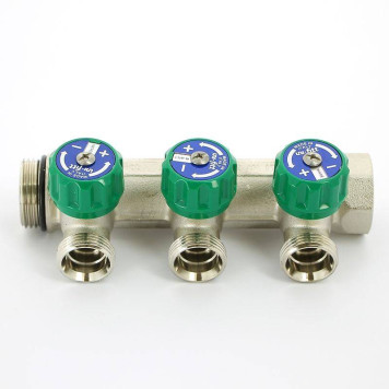 Коллектор НВ 1 с вентилями никелированный EMMETI 4 выходаМ24х19 36мм-6