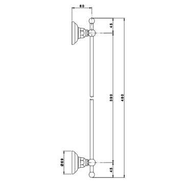 Nicolazzi Accessori Classica Полотенцедержатель 45см, подвесной, цвет: хром. 1484CR-1