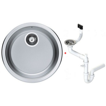 Alv 1084837 Form 10 Мойка I, 1 чаша, 0,6 мм, NAT, ½ Ø450х155 мм+сифон 1130550, шк 450 1084837