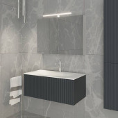 TW Shape комплект подвесной мебели 102х52см, с раковиной, с 1 выдвиж. ящиком с механизмом push-to-open, цвет: серый матовый RAL7016. SHAP100-G+547001*1