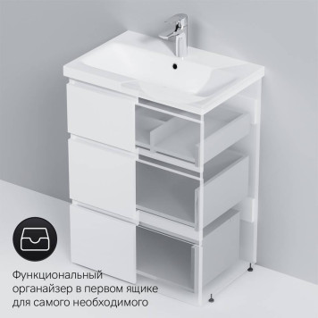 M91FSX0602WG База под раковину напольная 60 см, 3 ящика, белый глянец-6