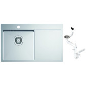 Alv 1124384 Quarto 30 Мойка F/S, 1 чаша, 1 мм, BRS, 3½ 780x480х190 мм+сифон 1130551, 450 мм 1124384