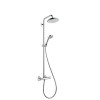 Hansgrohe Croma 220 Showerpipe Душевая стойка. состоит из: верхний душ, ручной душ, термостат для душа, штанга для душа, держатель для душа, цвет: хром