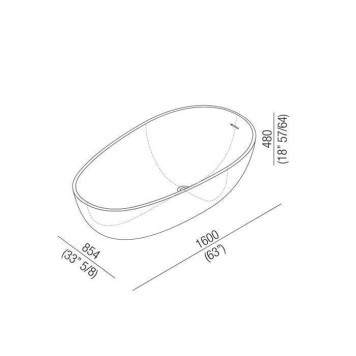 Agape Spoon Ванна отдельностоящая 160х85хh48 см, с переливом, материал: Cristalplantreg;, цвет: белый матовый. AVAS1093ZZ САЛОН, MET0477C САЛОН-5