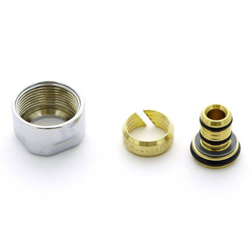 Соединитель Carlo Poletti для м/п трубы 16х2 с цилиндрической гайкой цвет хром-4