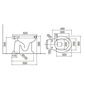 Sbordoni Palladio Напольный унитаз 43х36см, со сливом в пол, цвет: белый-1