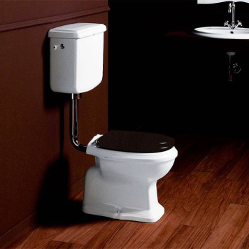 SIMAS Arcade Унитаз 36,5х55см, со средним бачком с боковой ручкой хром, выпуск в пол, цвет белый-1