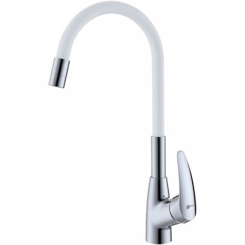 LM0415C-WhiteLINARAСмеситель для кухни, с гибким изливом, хром/белый LM0415C-White