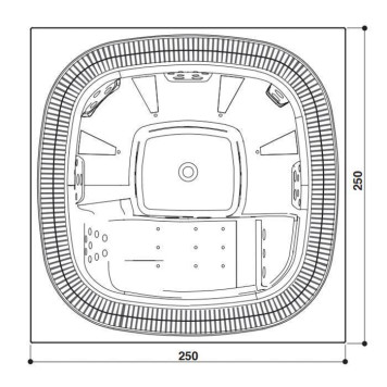 Jacuzzi Enjoy Минибассейн 250x250x98 см, на 6 человек, 38 форсунок, 15 аэро, цвет акрила Porcelain. 423630012, 94428710, 944503052, 903001872-1