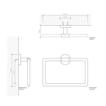 Decor Walther Basic HTR Полотенцедержатель кольцо 21см., подвесной, цвет: хром-1