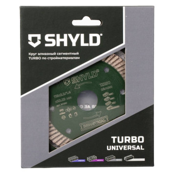 Круг алмазный SHYLD сегментный универсальный TURBO по стройматериалам 115х22,23 мм(30050)