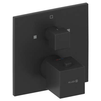 Kludi 548103975 DECUS встраиваемый смеситель для ванны и душа с термостатом, SLIM.BOXX 88022 черный 548103975
