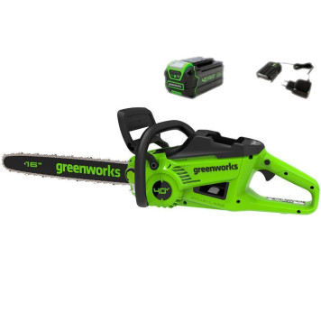 Пила цепная аккумуляторная Greenworks GD40CS20Xk4, 40v (1 АКБ 4*Ач и ЗУ)-1