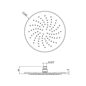 Carimali OttoMillimetri Верхний душ Oslash;25см., потолочный, инспектируемый, ультратонкий, цвет: хром. 8MM0002CRX-1