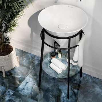 Kerama Marazzi Cono Раковина 44.5х44.5х35см., встраиваемая сверху, без отв., без перелива, цвет: белый глянцевый-3