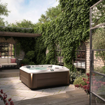 Jacuzzi SPA J335 Минибассейн 214х214х92см, стереосистема, акрил Porcelain, с крышкой, цвет: Modern Hardwood. 903002411, ZP76ZD0EW4T-1