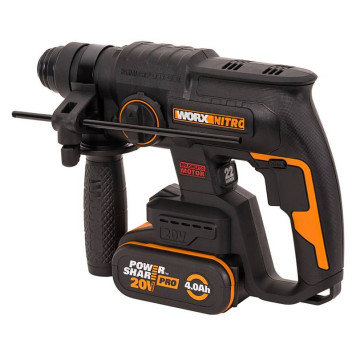 Перфоратор аккумуляторный бесщеточный WORX WX381, 20В, 4Ач x1, ЗУ 2А, кейс-1