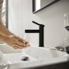 Hansgrohe Finoris Смеситель для раковины, 1 отв., с донным клапаном, цвет: черный матовый