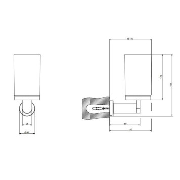 Gessi Emporio accessories Стакан, подвесной, сатинированное стекло, цвет: Black XL-1