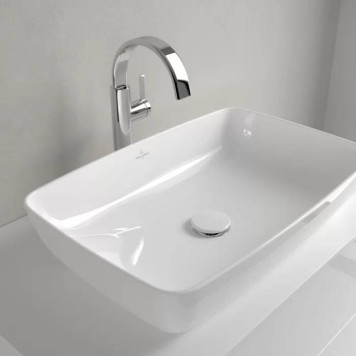 VilleroyBoch Artis Раковина 58х38.5х12.5см., накладная, без отв., без перелива, TitanCeram, цвет: альпийский белый. 41725801-8
