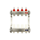 Колл.группа 1 х 2 вых 3/4 с расходомерами и термостатическими вентилями без конц, нерж. сталь