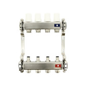 Колл.группа 1 х 2 вых 3/4 с балансировочными и термостатическими вентилями без конц, нерж. cталь