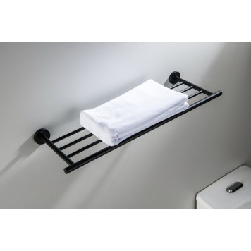 AQ4222MB ОБЕРОН полка для полотенец, матовый черный AQ4222MB-2