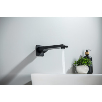 AQ1441MB ЛИРА излив для ванны 192 мм, матовый черный AQ1441MB-3