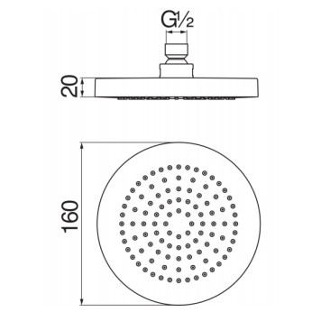 AD139/73CR верхний душ 16 см AD139/73CR-1