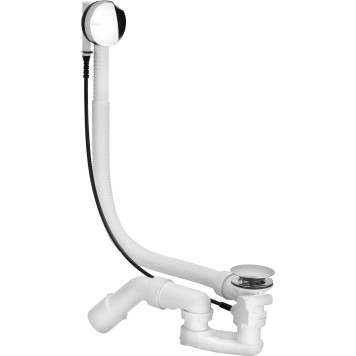 595678 Simplex слив-перелив полуавтомат с сифоном удлинен. 40/50 x 725, для ванн с центр.сливным отв., пласт/хром 595678-1